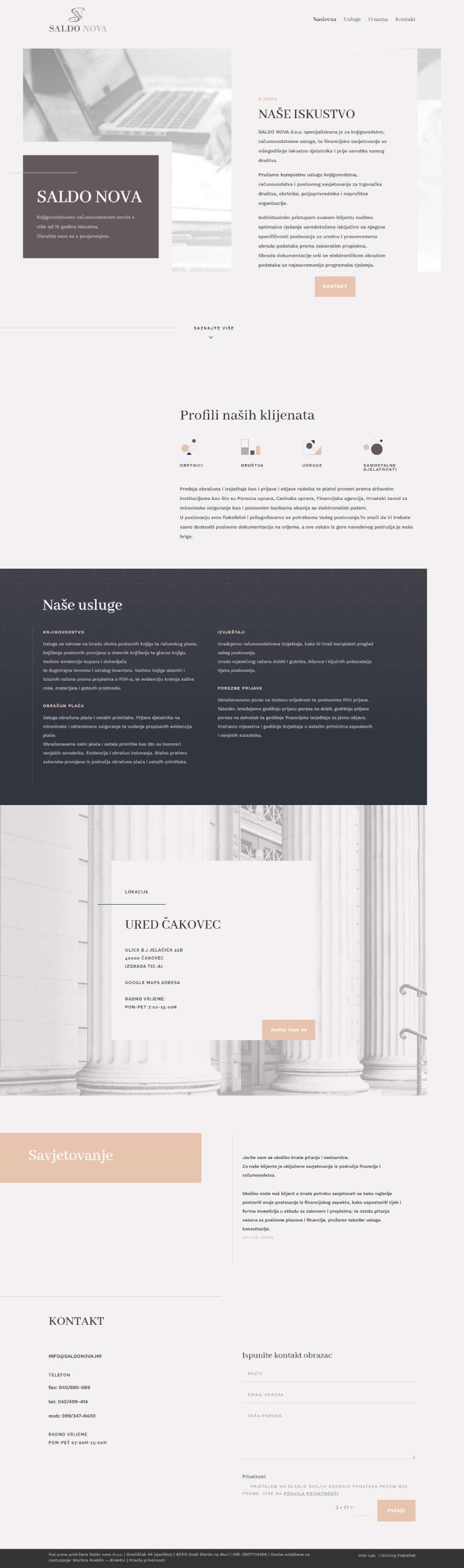 meli web designer portfolio - accountant page Saldonova
