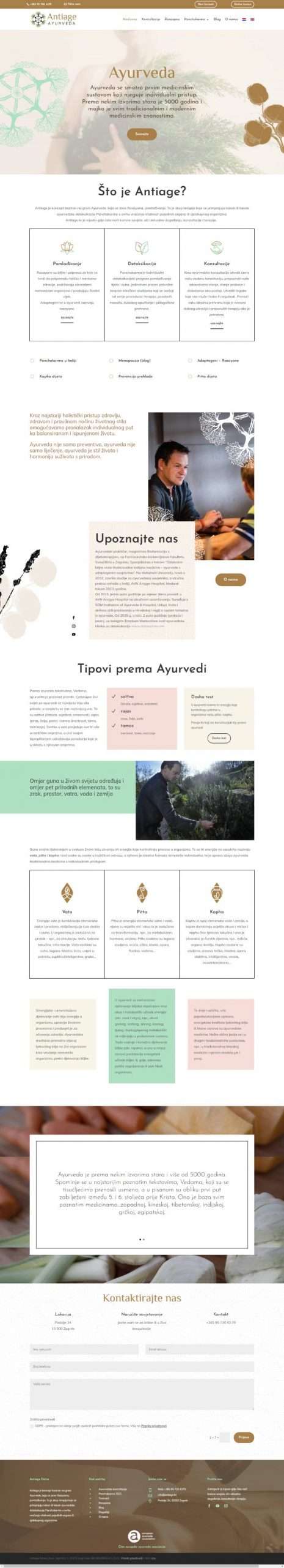 meli web designer portfolio - ayurvedic consultant page